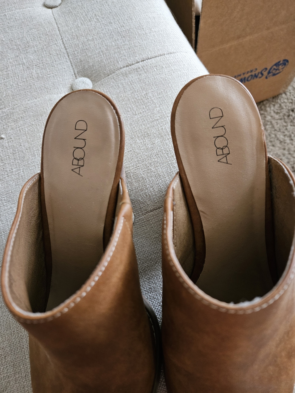 Abound Tan Suede Pointed-Toe Block Heel Mules - Picture 3 of 7